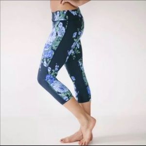 Albion Fit blue Antigua floral capris. XL